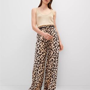 Ann Taylor Animal Print Wide-Leg Pants